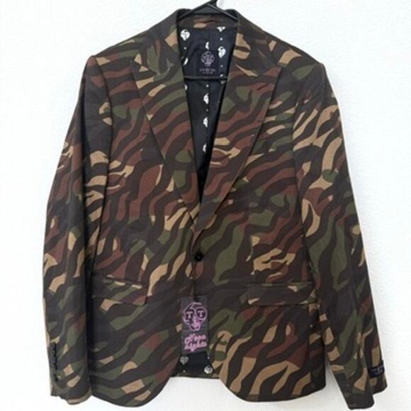 Twisted Tailor Gables Camo Suit 42R Jacket 34R Pants NWT Slim Fit Modern - Picture 2 of 13